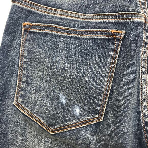 J. Crew Factory Distressed Jeans Patches Medium Wash Skinny Low Rise Sz 25 C7846 - Picture 5 of 9